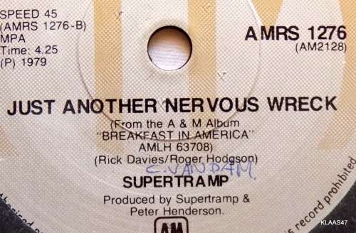 Supertramp  The Logical Song - AandM Records  AMRS 1276 - 7` Single - South Africa 1979