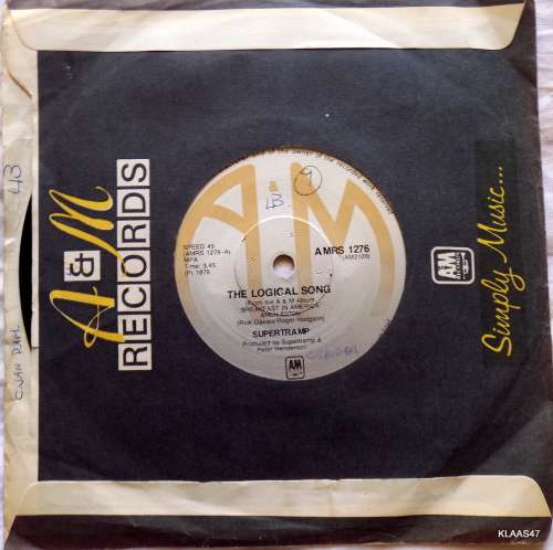 Supertramp  The Logical Song - AandM Records  AMRS 1276 - 7` Single - South Africa 1979