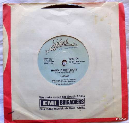 Jigsaw  Only When I`m Lonely - Splash Records SPS 104 - 7` Single - South Africa 1978