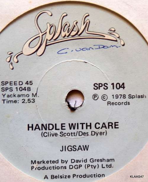Jigsaw  Only When I`m Lonely - Splash Records SPS 104 - 7` Single - South Africa 1978
