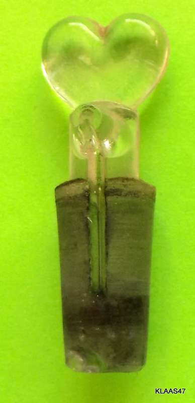 Vintage - Clear Glass Perfume /Apothecarthy Essential Oil Bottle  - Heart Shaped Stopper
