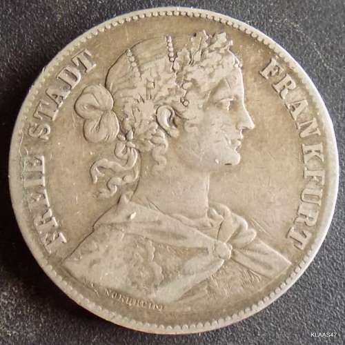 1860 German States FRANKFURT AM MAIN Thaler Silver Coin