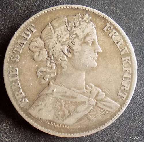 1860 German States FRANKFURT AM MAIN Thaler Silver Coin