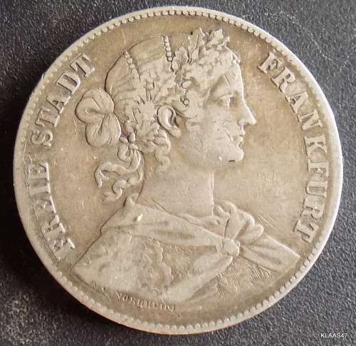 1860 German States FRANKFURT AM MAIN Thaler Silver Coin