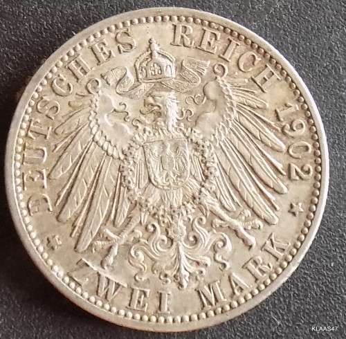 GERMANY - BADEN - 2 MARK -1902 - SILVER