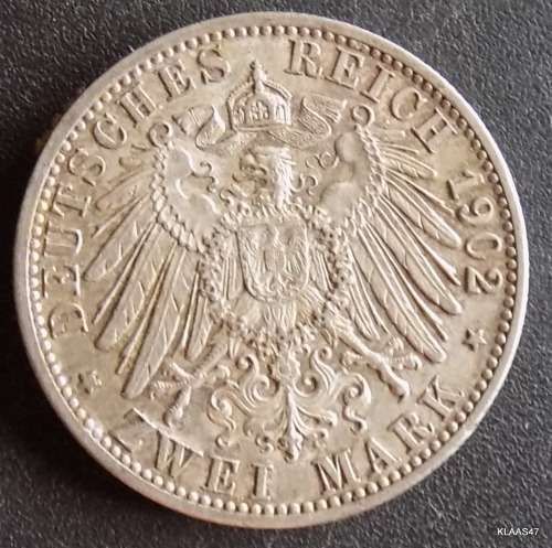 GERMANY - BADEN - 2 MARK -1902 - SILVER