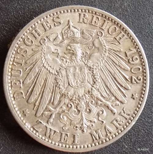 GERMANY - BADEN - 2 MARK -1902 - SILVER