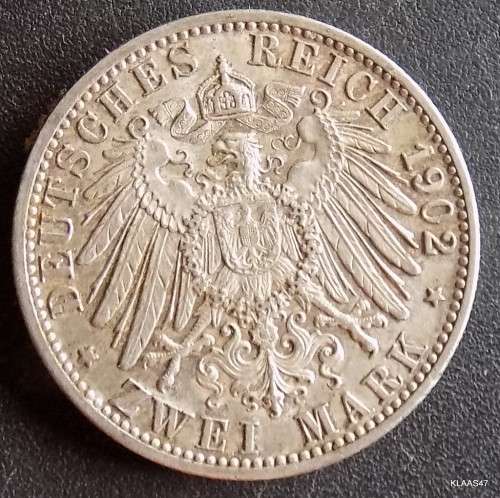 GERMANY - BADEN - 2 MARK -1902 - SILVER
