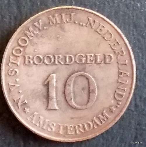 Netherlands - 10  Boordgeld (Ship Money) - Stoomvaart Maatschapp