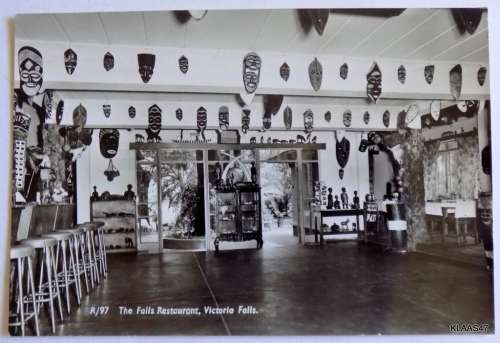 Black and White P/Card - R/97 The Falls Restaurant, Victoria Falls. Art Publishers (Pty) Ltd. Durban