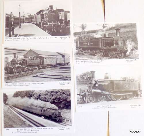 London`s Transport Over The Years - Set of 5 Cards - Set LT2 - London Transport STEAM II