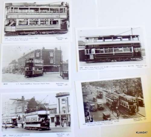 London`s Transport over the Years : Set of 5 Cards : Set LT3 - London Trams III