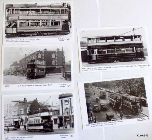 London`s Transport over the Years : Set of 5 Cards : Set LT3 - London Trams III