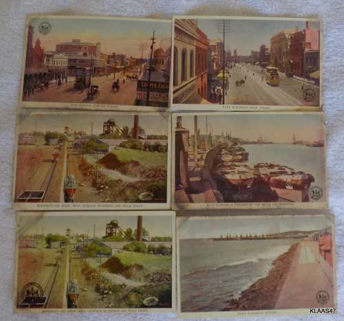 6 Vintage Post Cards from the Cape Government Railway Series - All addressed - only 1 postally used