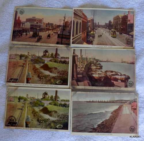6 Vintage Post Cards from the Cape Government Railway Series - All addressed - only 1 postally used