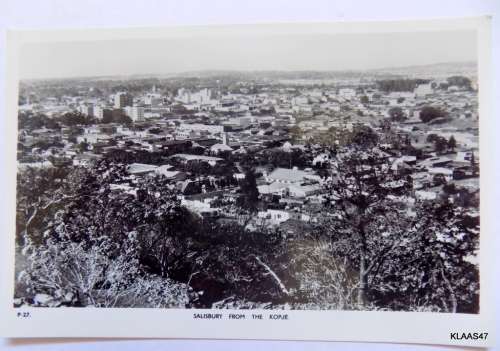 Post Card - Salisbury from the Kopje - P.27. - Published by John Hamlin, Salisbury