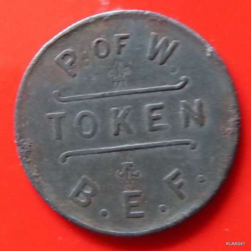 WORLD WAR 2  PRISONER OF WAR 10 CENT COIN TOKEN - P. of W. -  B.E.F.