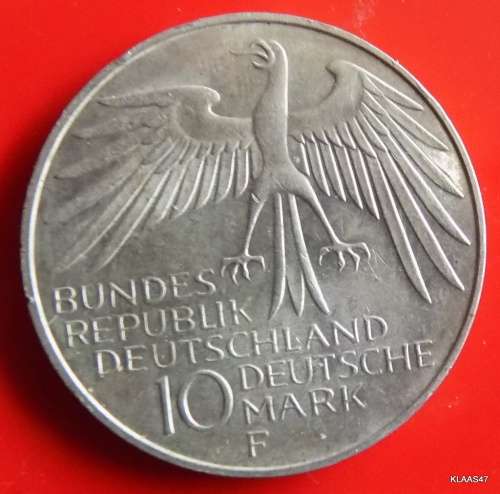 1972 F - 10 DEUTSCHE MARK - Non-circulating coin : 1972 Olympic Games in Munich Silver (.625)
