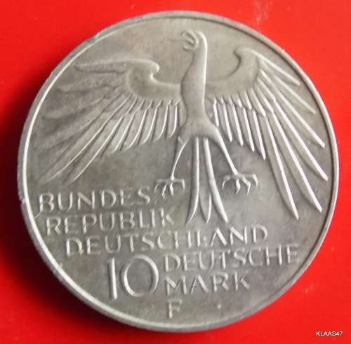 1972 F - 10 DEUTSCHE MARK - Non-circulating coin : 1972 Olympic Games in Munich Silver (.625)