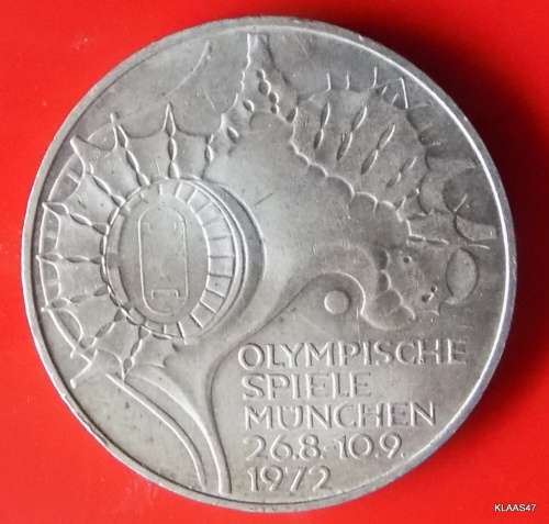 1972 F - 10 DEUTSCHE MARK - Non-circulating coin : 1972 Olympic Games in Munich Silver (.625)