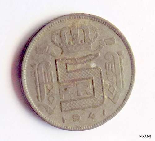 BELGIUM - 5 francs 1941 flemish  Leopold III