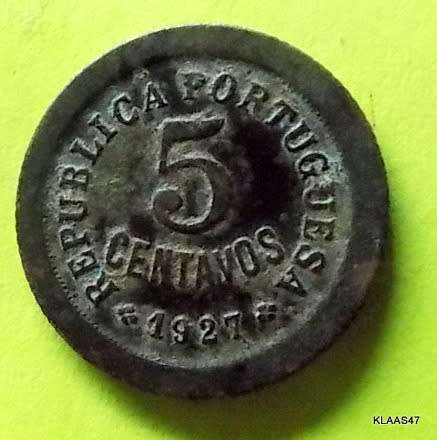 Portugal 5 Centavos, 1927