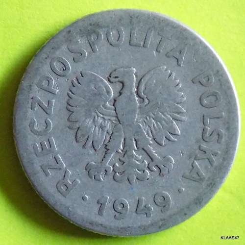 1949 Poland 1 Zloty coin