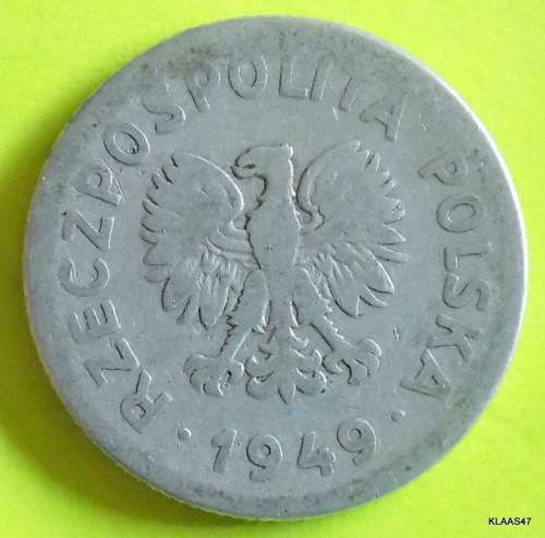 1949 Poland 1 Zloty coin