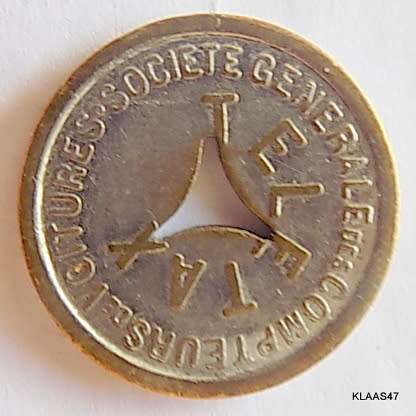 TELETAX - France - Telephone Token - large triangular hole, non magnetic