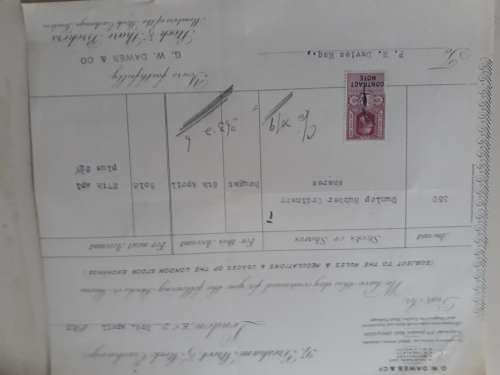 Vintage - Stock Exchange London Share Certificate/Brokers Receipt - Dunlop Rubber - 3rd April 1933