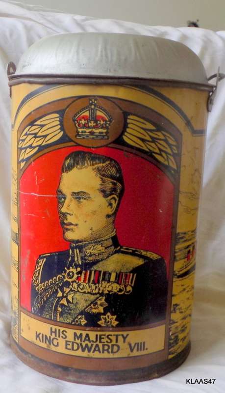 Vintage Tin - His Majesty King Edward VIII and Lord Clarendon (Govenor General South Africa)
