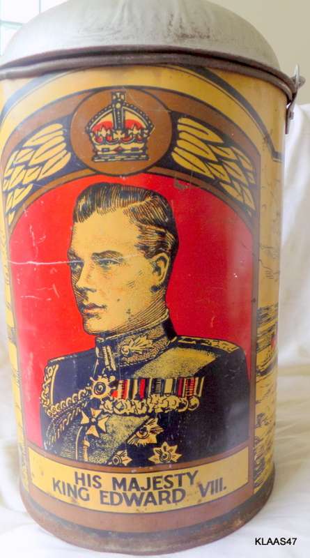 Vintage Tin - His Majesty King Edward VIII and Lord Clarendon (Govenor General South Africa)