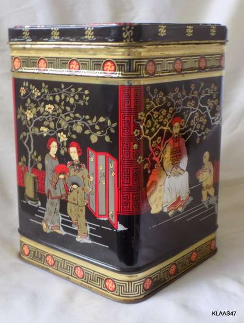 Chinese design tin (empty) Container made in England