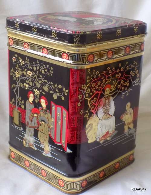 Chinese design tin (empty) Container made in England