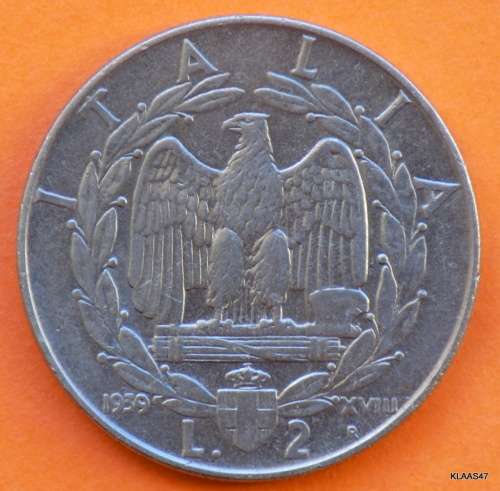 1939 R - Italia - 2 Lire - Vittorio Emanuele III -  Magnetic
