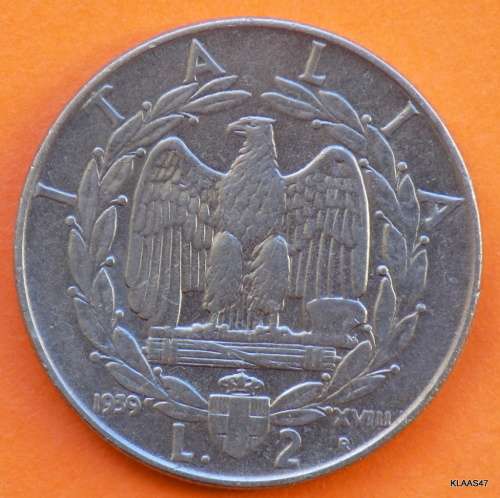 1939 R - Italia - 2 Lire - Vittorio Emanuele III -  Magnetic