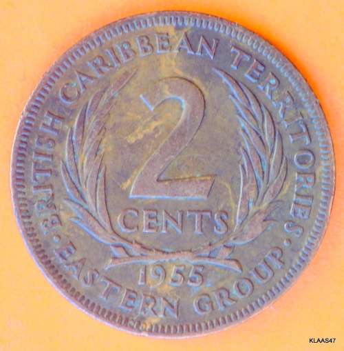 1955 - 2 cents - BRITISH CARIBBEAN TERRITORIES - EASTERN GROUP (ELIZABETH II)