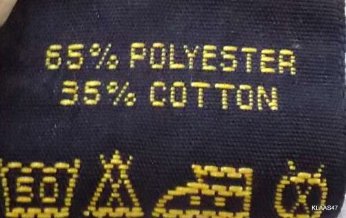 WHITE POLYESTER/COTTON MENS SHIRT WITH EMBLEM ON POCKET