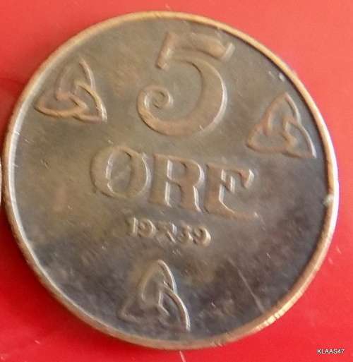 NORWAY - Haakon VII - 5 Krone x 2 - 1932 and 1939 Bronze