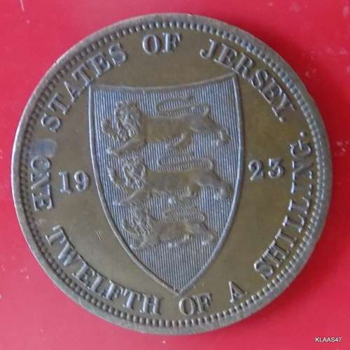1923 - GEORGE V - States of Jersey - One Twelfth of a Shilling (Penny) - Bronze