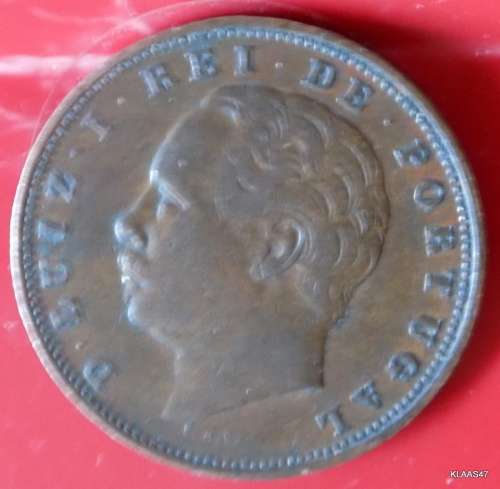 1884 - Portugal - Luís I - 10 Reis - Bronze
