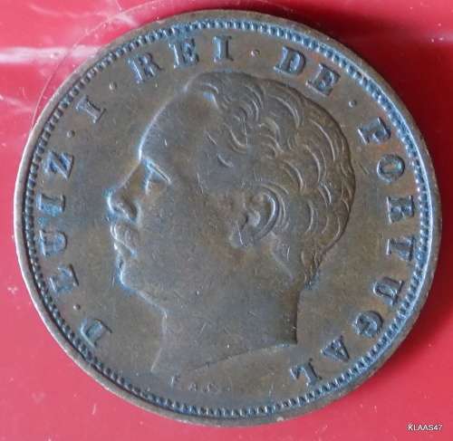 1884 - Portugal - Luís I - 10 Reis - Bronze