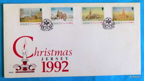 1992 - Jersey - FDC - Christmas (Parish Churches III)