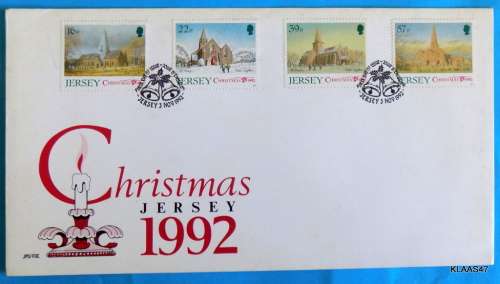 1992 - Jersey - FDC - Christmas (Parish Churches III)