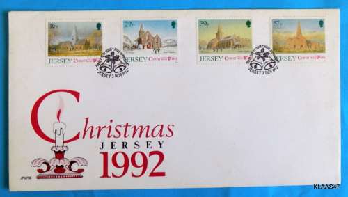 1992 - Jersey - FDC - Christmas (Parish Churches III)