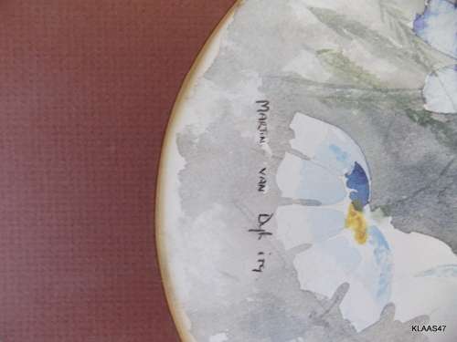 Framed Watercolour without glass  Flowers by Martin van Dyk