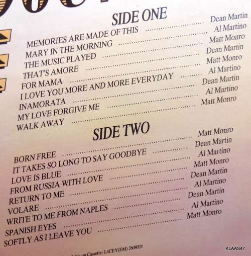 SOUVENIRS - DEAN MARTIN - MATT MONRO - AL MARTINO - EMI SA - 1985 - VINYL