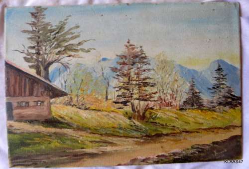 Landscape - Oil on board - Signed Yvonne - Unframed