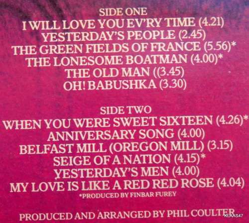 THE FUREYS  -  When You Were Sweet Sixteen - Nitty Gritty Records  - NGC 1043 -  South Africa 1982