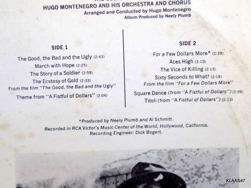 Hugo Montenegro And His Orchestra -  South Africa - 1968 - RCA Victor - 37-007